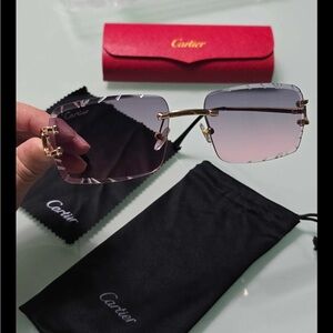 Cartier Women's Sunglasses - Gold Frame with Gradient Lenses